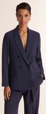 M.M. LaFleur Women's Black Double Breasted O'Hara Editor Blazer 2 T6
